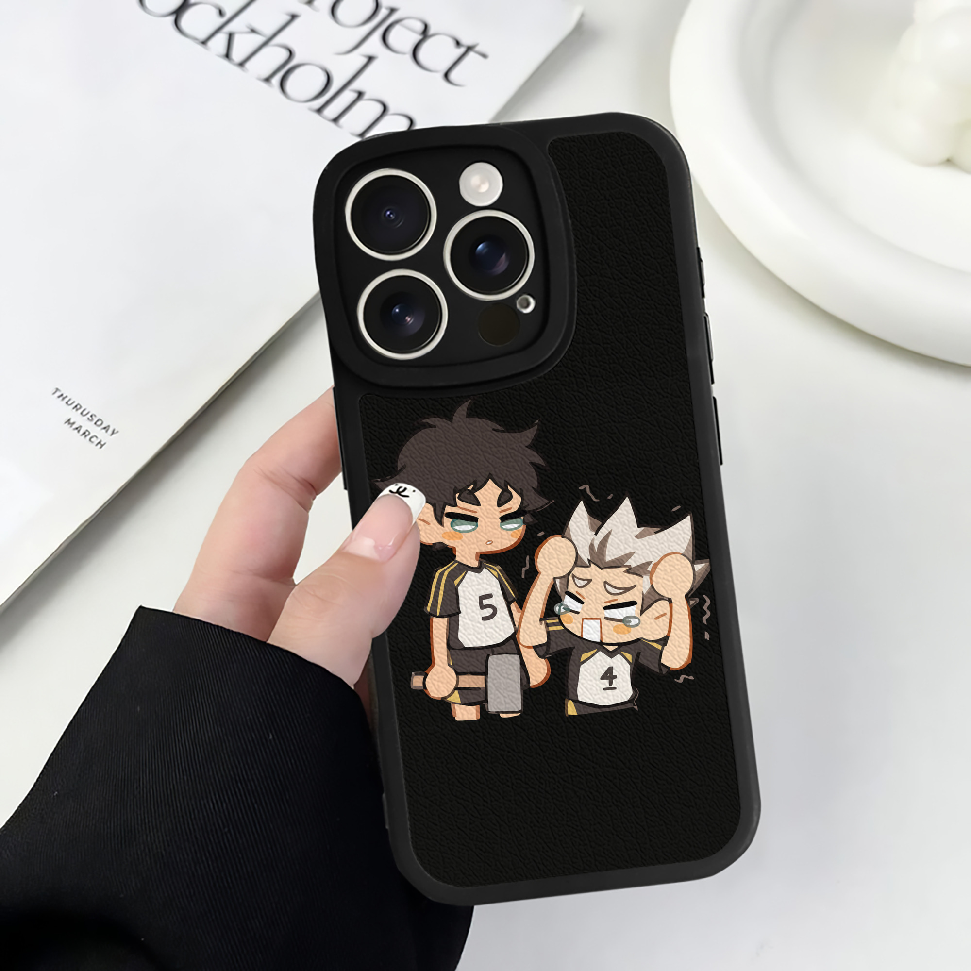 （画像用） ハイキュー!! Haikyu!! 【iPhone 16シリーズ対応】シリコンスマホケース（レザー調） 材質：シリコン